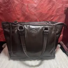 COACH ブラウン レザー トートバッグ 2Wバッグ
