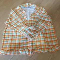 美品 ミキハウス 綿100 チェック長袖シャツ