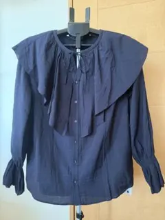 ROPE PICNIC ネイビー フリルシャツ