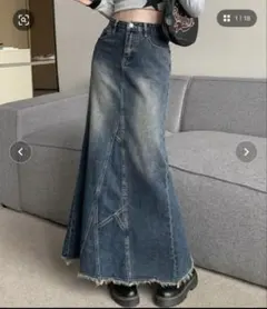 pumpkin port ヴィンテージ　デニムロングスカート　Sサイズ