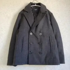 BEAMS HEART ピーコート M 美品 ダークグレー 裏地カモ柄 秋冬