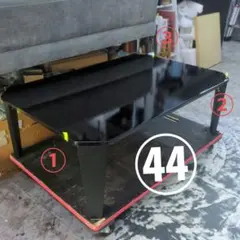 ㊹キズあり折れ脚ローテーブル90×60cm CB色