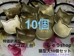 特価訳ありヘアゴム土台猫型大10個セット