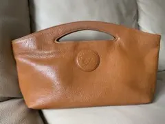 GIVENCHY ジバンシー レザーハンドバッグ　ダークブラウン GIVENCHY ジバンシー ロゴ金具 2WAY ハンドバッグ レザー