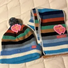 マフラー ボンボン ニット帽 セット キッズ カラフル