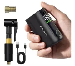 自転車用 空気入れ 電動 自動停止 type-c 充電式 コンパクト