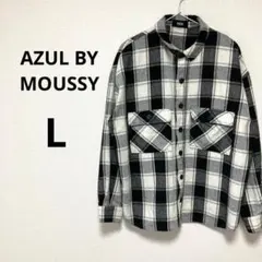 アズールバイマウジー レディース 長袖 シャツ チェック柄 モノクロ カジュアル