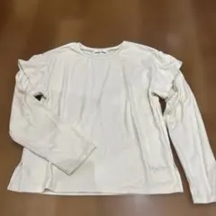 Bayflow クリーム色 フリルスリーブ 長袖カットソー