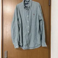 ラルフローレン グリーン/ホワイト チェックシャツ