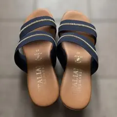 ITALIAN SHOEMAKERS サンダル ネイビー ラインストーン 37のサムネイル