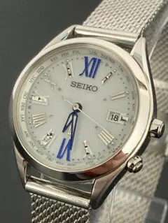 美品　セイコー ルキア 電波ソーラー チタン 1B35-0AA0 腕時計　ダイヤ