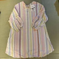 2way ストライプワンピース 120cm ピンク系