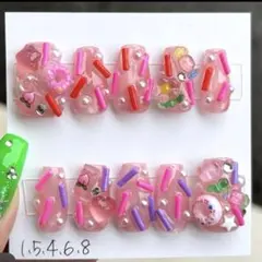 《現品限り》ネイルチップ ゆめかわ　ゴテゴテ　ピンク　派手　量産型