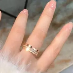 ◎ローズゴールド◎ ハニカムデザインリング 3つ 12号