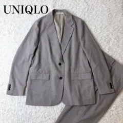 美品✨ユニクロ セットアップ パンツスーツ チェック XL 洗える 千鳥格子