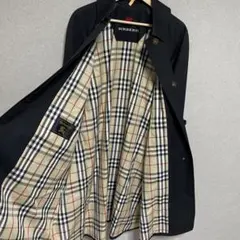 希少　一枚袖　金タグ　バーバリー コート ノバチェック ブラック　ベルト　美品