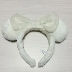ディズニー　カチューシャ　ファー　もこもこ　白