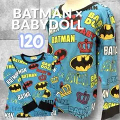 BATMAN BABYDOLL ロンT 120 アメコミ 総柄 記名なし