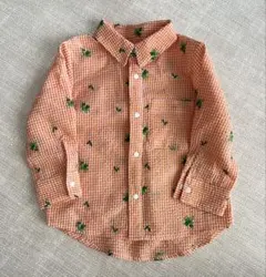 【インセクトコレクション】長袖シャツ オレンジと白のギンガムチェック