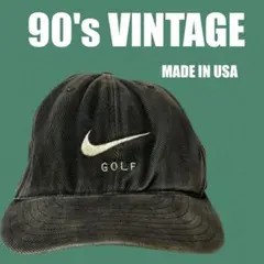 【90s】USA製　NIKE GOLF ナイキ ゴルフ　ブラック　キャップ