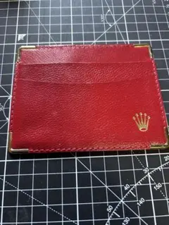 ROLEX ロレックス レザー カードケース 名刺入れ レッド - メルカリ