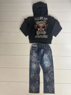 HYSTERIC MINI テディMINIパーカーライクアデニムセット　100