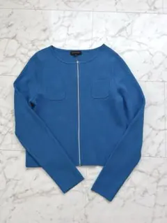 ADOLFO DOMINGUEZ ニットジャケット M ターコイズブルー