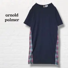 アーノルドパーマー☆サイドチェック ワンピース チュニック【2】ネイビー