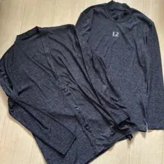 LRロゴ付きダークグレー長袖アンサンブルM L