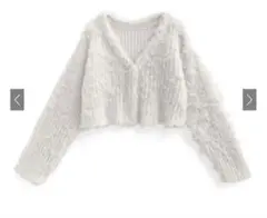 dr756 シャギーショート丈ニットカーディガン GRL