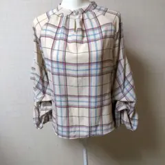 clear チェック柄バルーンスリーブトップスのサムネイル