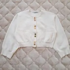 【JEANASIS】 ミラノリブポケットショートクルーカーディガン