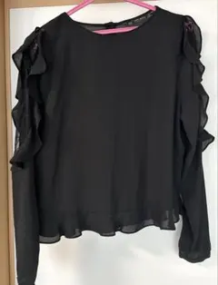 ZARA ブラック　ブラウス　Mサイズのサムネイル