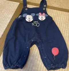 Disney 100周年記念 デニムロンパース ミッキー　ミニー70cm