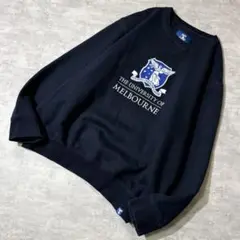 00s MELBOURNE メルボルン大学 前V スウェット ブラック カレッジ