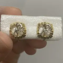 ヴィンテージ　ニナリッチ　ゴールド　シルバーコンビ　イヤリング