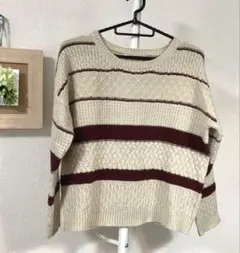 MAJESTIC LEGON ストライプニットセーター　薄手　Fサイズ