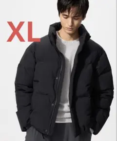 美品 UNIQLO シームレスダウンジャケット ユニクロ 黒 ブラック XL