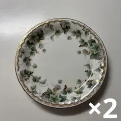 NARUMI 葉とベリーの装飾皿 直径14センチ　2枚セット