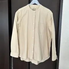 無印良品 長袖シャツ ベージュ XL バンドカラー