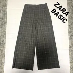 ZARA BASIC ザラベーシック　ワイドパンツ　チェック　千鳥格子