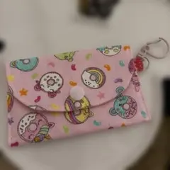ハンドメイド ドーナツ柄 ポーチ
