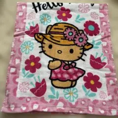 サンリオ　日焼けキティ　フェイスタオル　花柄ピンク　しまむら新品未使用34×80のサムネイル
