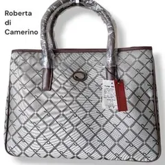 ★美品★ロベルタディカメリーノ　ハンドバッグ　タグ付き　未使用　光沢　グレー系のサムネイル