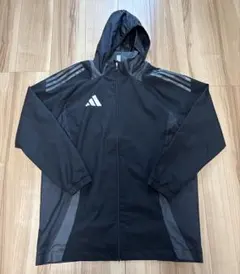 adidas ウィンドブレーカー 2XL ブラック スポンサーロゴ入り - メルカリ