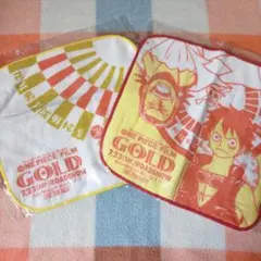 ワンピース ハンドタオル ミニタオル フィルムゴールド リミテッド ルフィ