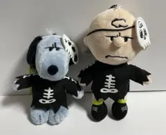 スヌーピー ＆チャーリー・ブラウン 骸骨ぬいぐるみ　ハロウィン2点セット　USJ
