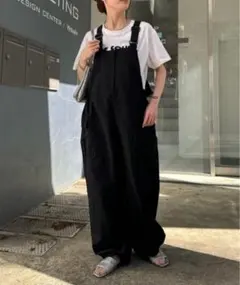 CIAOPANIC TYPY　ドロストナイロンカーゴサロペット　黒