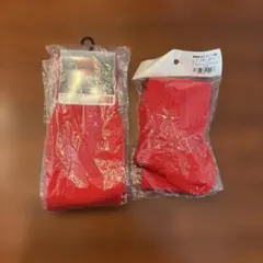 サッカーソックス レッド 19〜21cm 2個セット