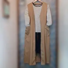 BACK NUMBER ベージュロングジレ